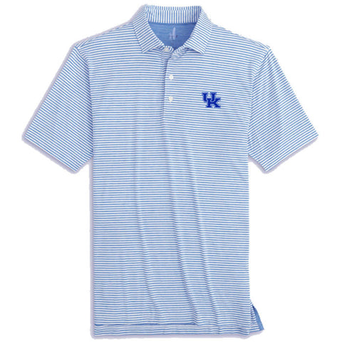University of Kentucky Seymour Striped Polo in Royal by Johnnie-O