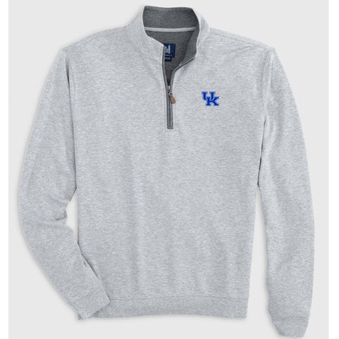 University of Kentucky Sully 1/4 Zip Pullover in Light Grey by Johnnie-O