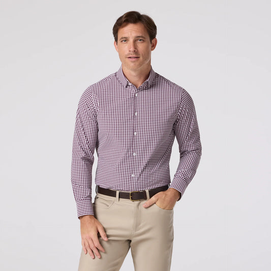 Leeward Dress Shirt in Eggplant Crew Gingham by Mizzen+Main