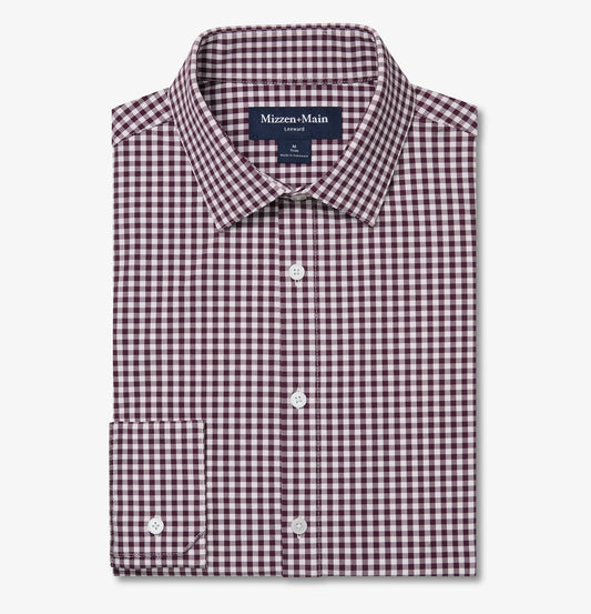 Leeward Dress Shirt in Eggplant Crew Gingham by Mizzen+Main