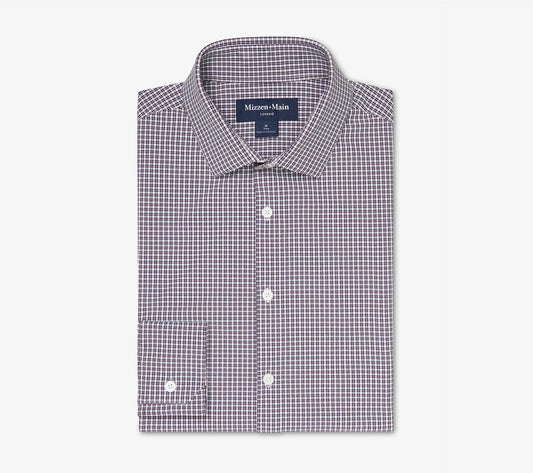 Leeward Dress Shirt in Eggplant Winston Check by Mizzen+Main