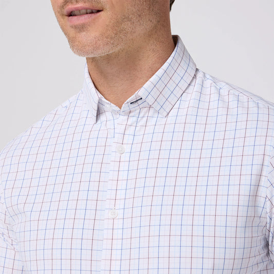 Leeward Long Sleeve Dress Shirt in Lavender Haze Jordan Plaid by Mizzen+Main
