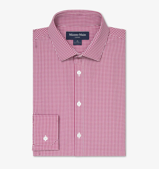 Leeward Dress Shirt in Mulberry Ian Gingham by Mizzen+Main