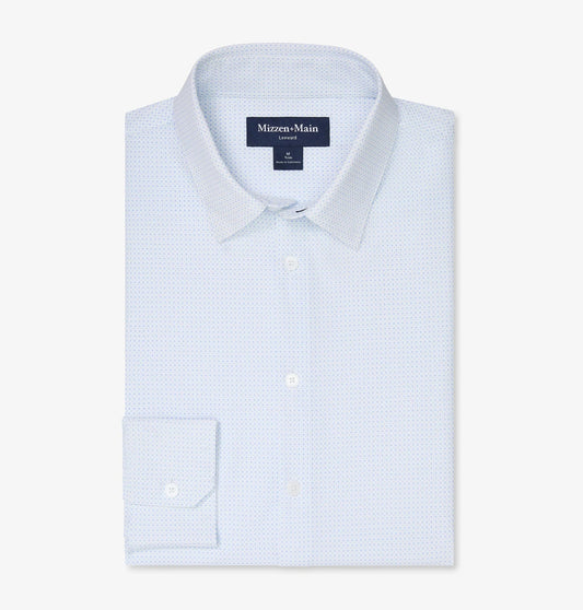 Leeward Dress Shirt in Cloud Blue Clover Dot by Mizzen+Main