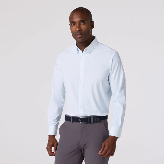 Leeward Dress Shirt in Cloud Blue Clover Dot by Mizzen+Main