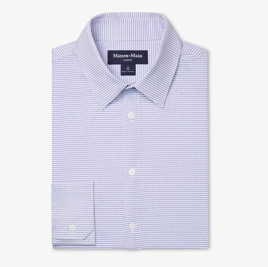 Leeward Dress Shirt in Cobalt Drop Shadow by Mizzen+Main