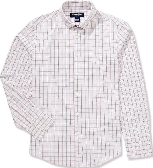 Leeward No Tuck Dress Shirt in Aluminum Hampton Plaid by Mizzen+Main
