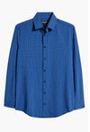 Leeward No Tuck Dress Shirt in Cobalt Manor Plaid by Mizzen+Main
