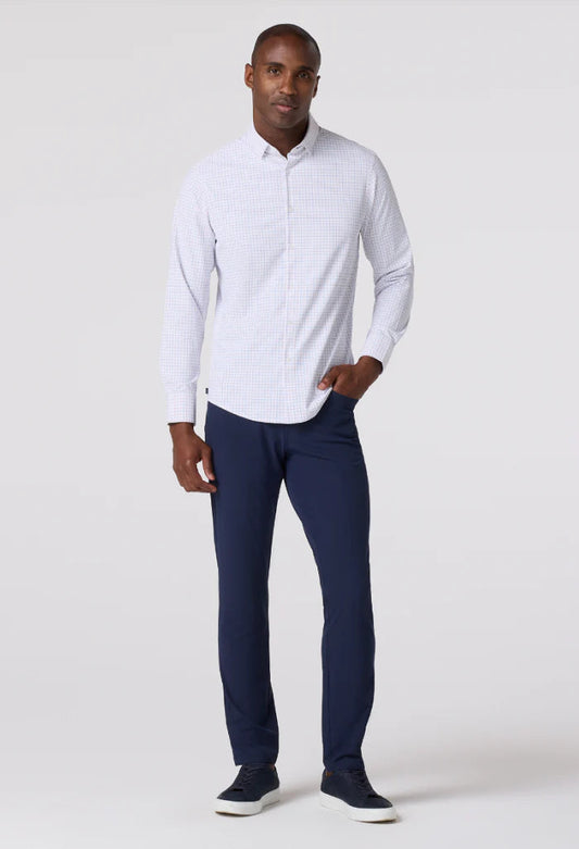 Leeward No Tuck Dress Shirt in Mulberry Conrad Tattersall by Mizzen+Main