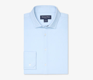Leeward No Tuck Dress Shirt in Cloud Blue Circle Texture by Mizzen+Main