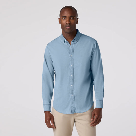 Nash Chambray Shirt in Light Wash by Mizzen+Main