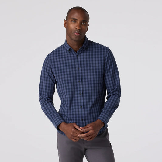 City Flannel in Navy Hayes Gingham by Mizzen+Main