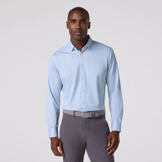 Halyard Long Sleeve Dress Shirt in Cloud Blue Peter Gingham by Mizzen+Main