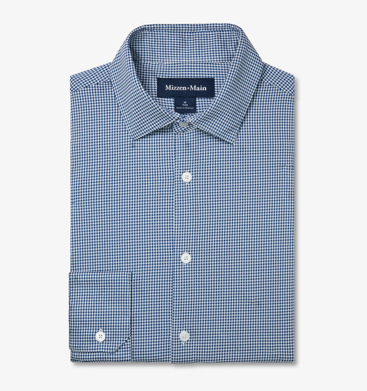 Halyard Dress Shirt in Navy Peter Gingham by Mizzen+Main