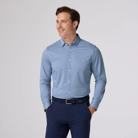 Halyard Dress Shirt in Navy Peter Gingham by Mizzen+Main
