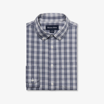 Kennedy Shirt in Dark Slate David Plaid by Mizzen+Main