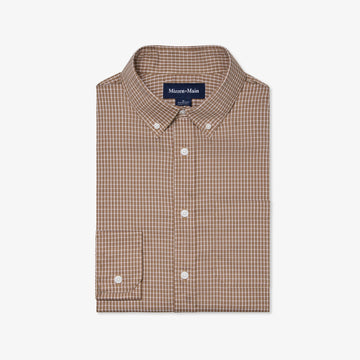 Kennedy Shirt in Mocha Everett Grid by Mizzen+Main
