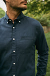 Kennedy Shirt in Navy Everett Grid by Mizzen+Main