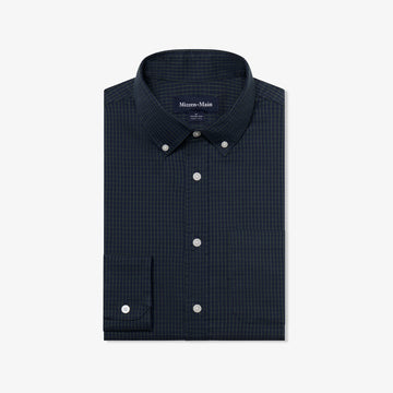 Kennedy Shirt in Navy Everett Grid by Mizzen+Main