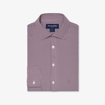 Leeward Dress Shirt in Merlot Peter Gingham by Mizzen+Main