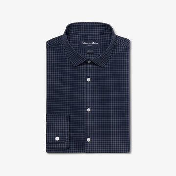 Leeward No Tuck Dress Shirt in Navy Manor Plaid by Mizzen+Main