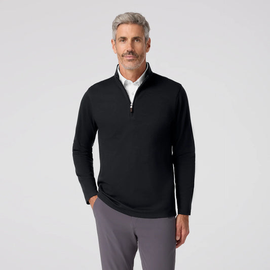 KPI Quarter Zip in Black by Mizzen+Main