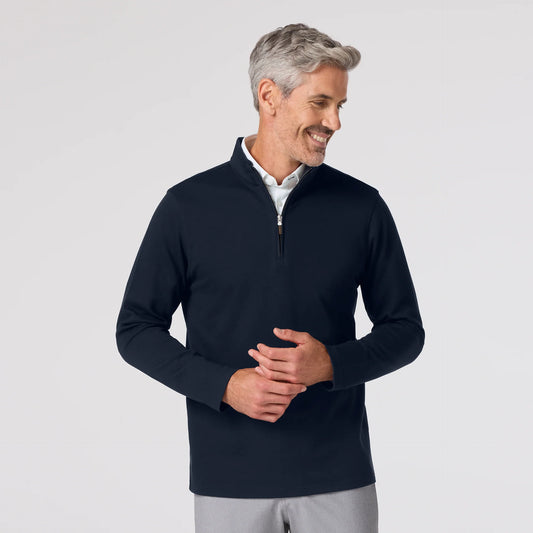 KPI Quarter Zip in Navy by Mizzen+Main