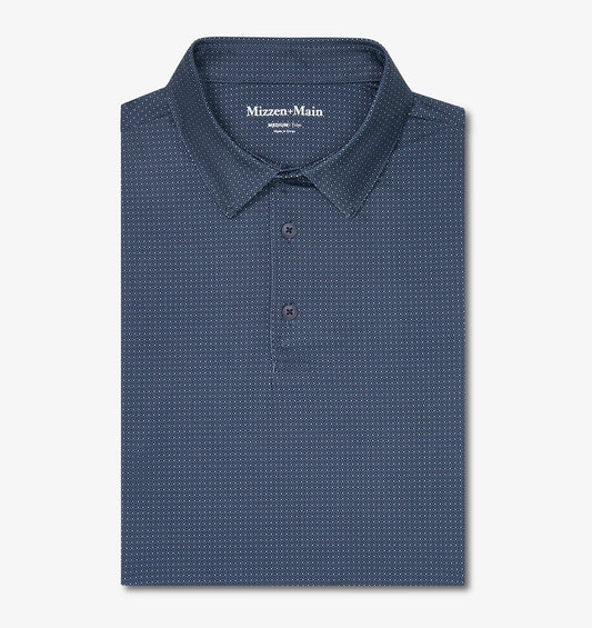 Versa Polo in Navy Hollow Dot by Mizzen+Main
