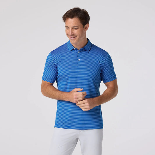 Versa Polo in Blue Alternating Stripe by Mizzen+Main