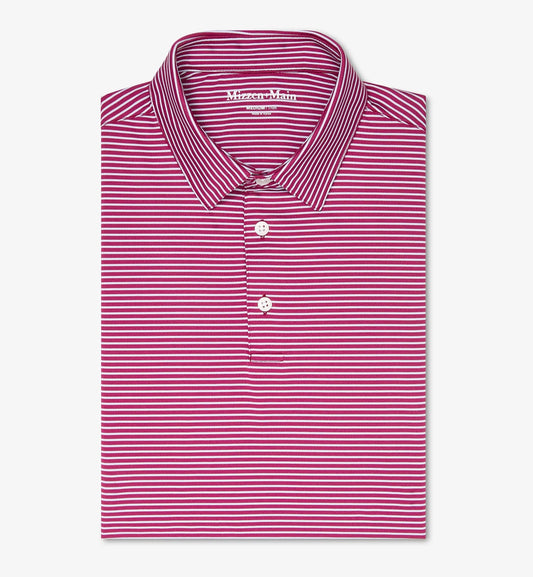 Versa Polo in Mulberry Balanced Stripe by Mizzen+Main