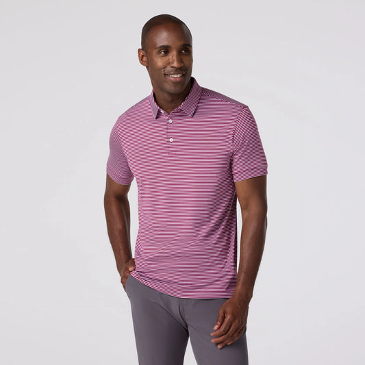 Versa Polo in Mulberry Balanced Stripe by Mizzen+Main