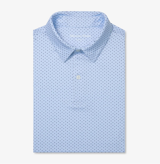 Halyard Polo in Cloud Blue Dot by Mizzen+Main