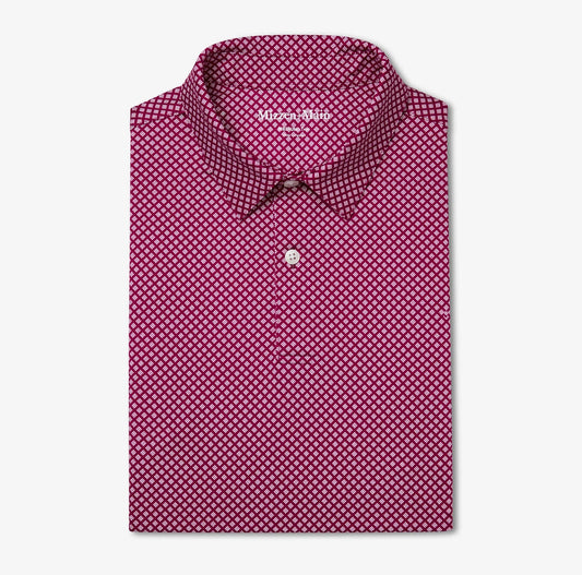 Halyard Polo in Mulberry Dash Repeat by Mizzen+Main