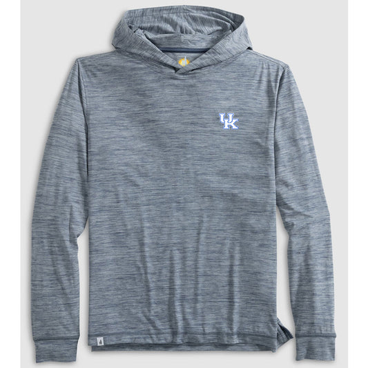 University of Kentucky Talon Performance T-Shirt Hoodie in Midnight Navy by Johnnie-O