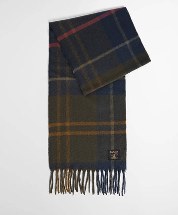 Yorklane Tartan Scarf in Shadow Classic Tartan by Barbour