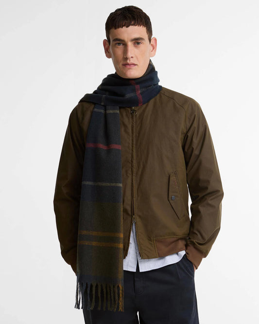 Yorklane Tartan Scarf in Shadow Classic Tartan by Barbour