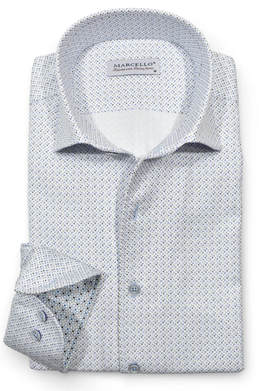 Long-Sleeve Dress Shirt in Floating Star by Marcello