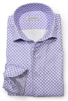 Long-Sleeve Dress Shirt in Plum Circle Medallion by Marcello