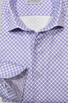 Long-Sleeve Dress Shirt in Plum Circle Medallion by Marcello