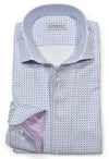 Long-Sleeve Dress Shirt in Open Hex Medallion by Marcello