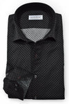 Long-Sleeve Dress Shirt in Midnight Clove Neat by Marcello