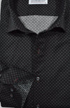 Long-Sleeve Dress Shirt in Midnight Clove Neat by Marcello