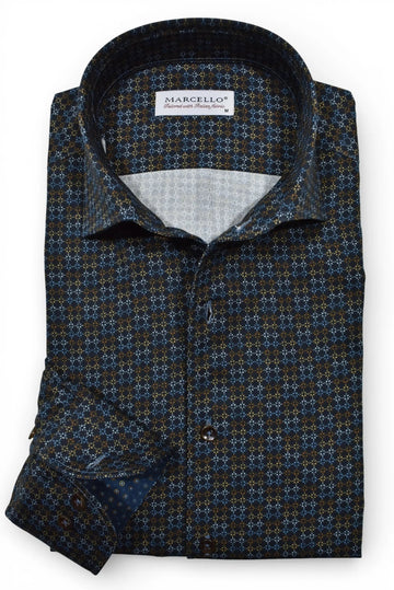 Long-Sleeve Dress Shirt in Galaxy Abstract by Marcello