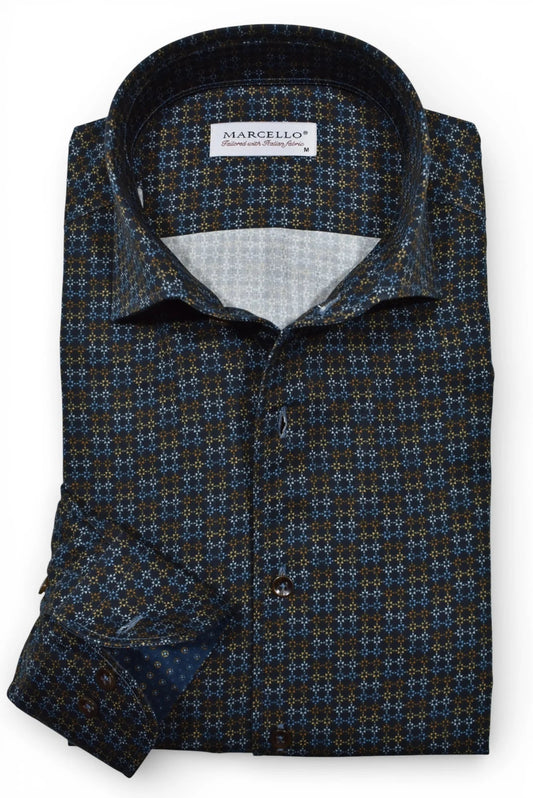 Long-Sleeve Dress Shirt in Galaxy Abstract by Marcello