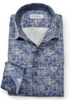 Long-Sleeve Dress Shirt in Sky Paisley by Marcello