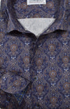 Long-Sleeve Dress Shirt in Lagos Navy Paisley by Marcello