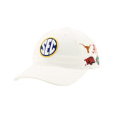 SEC Hat in White by Zephyr - NEW TEAMS JUST ADDED!