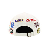 SEC Hat in White by Zephyr - NEW TEAMS JUST ADDED!