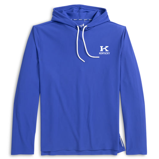 University of Kentucky Hoppin Performance Drawstring Hoodie in Royal by Johnnie-O