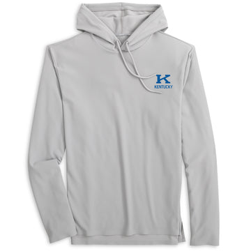 University of Kentucky Hoppin Performance Drawstring Hoodie in Seal by Johnnie-O